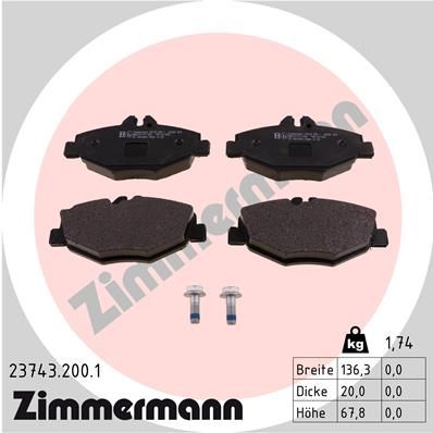 Колодки тормозные дисковые ZIMMERMANN 237432001