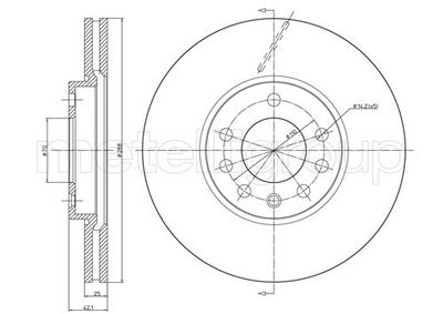 Диск тормозной METELLI 230605C