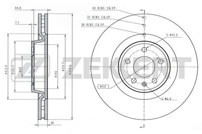 Диск тормозной передний Zekkert BS5781