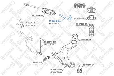 Наконечник рулевой левый STELLOX 5100340SX
