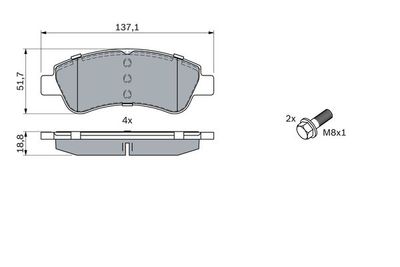 Колодки тормозные дисковые передние BOSCH 0986494027