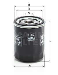 Фильтр масляный MANN-FILTER W67