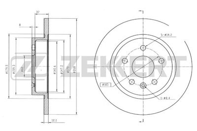 Диск тормозной задний Zekkert BS5052