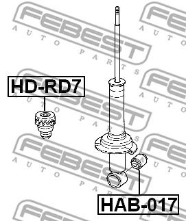 Отбойник амортизатора заднего FEBEST HDRD7