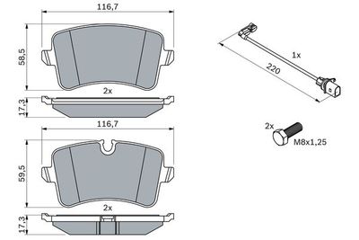 Колодки тормозные дисковые BOSCH 0986494488