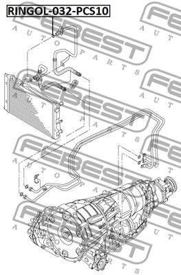 Кольцо уплотнительное радиатора масляного FEBEST RINGOL032PCS10