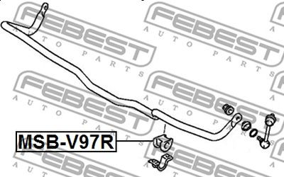 Втулка стабилизатора заднего FEBEST MSBV97R