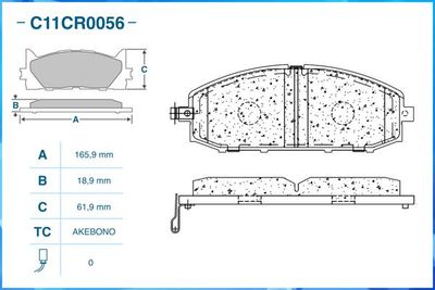 Колодки тормозные передние CWORKS C11CR0056