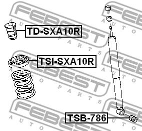 Отбойник амортизатора заднего FEBEST TDSXA10R