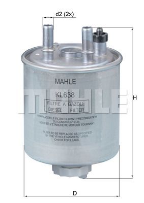 Фильтр топливный MAHLE KL638