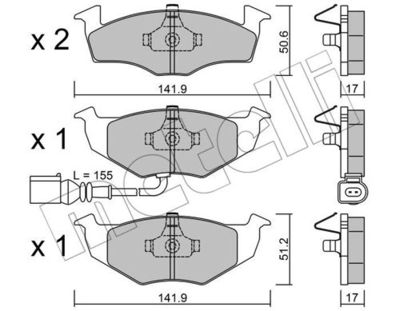 Комплект колодок для дискового тормоза METELLI 2202063
