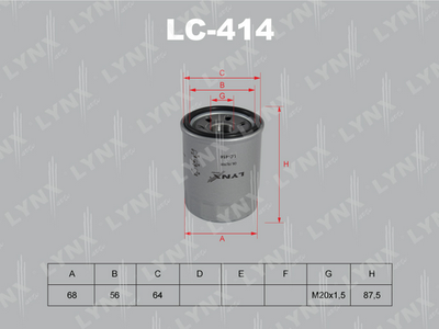 Фильтр масляный LYNXauto LC414