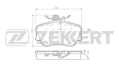 Колодки тормозные дисковые передние Zekkert BS2868