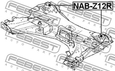 Сайлентблок заднего подрамника FEBEST NABZ12R