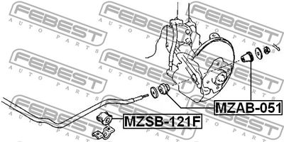 Втулка стабилизатора переднего FEBEST MZSB121F