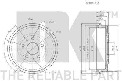 Барабан тормозной NK 252543