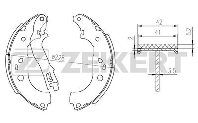 Колодки тормозные задние барабанные Zekkert BK4304
