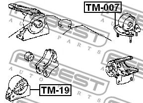 Подушка двигателя задняя FEBEST TM007