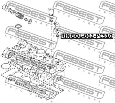 Кольцо уплотнительное клапана соленоида FEBEST RINGOL062PCS10