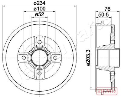 Барабан тормозной JAPANPARTS TA0704C