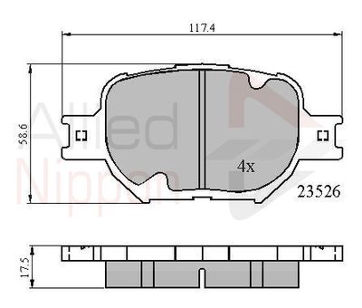 Колодки тормозные передние ALLIED NIPPON ADB0896