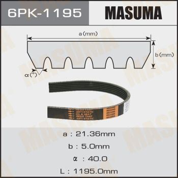 Ремень поликлиновой Masuma 6PK1195