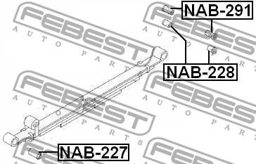 Сайлентблок рессоры задней FEBEST NAB228