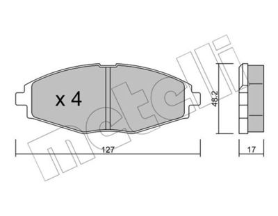 Комплект колодок для дискового тормоза METELLI 2202930
