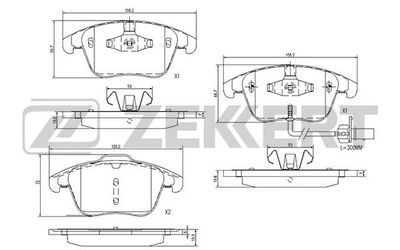 Колодки тормозные дисковые передние с датчиком Zekkert BS1959
