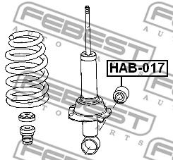 Сайлентблок амортизатора заднего FEBEST HAB017
