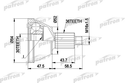 ШРУС наружный комплект PATRON PCV1413