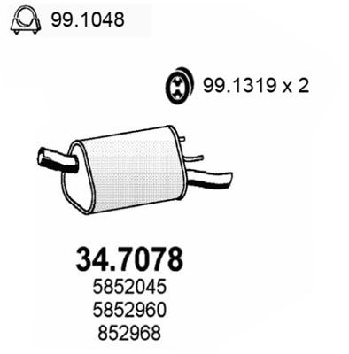 Глушитель задняя часть ASSO 347078
