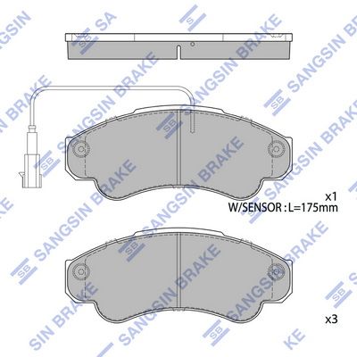 Колодки тормозные передние SANGSIN SP4033