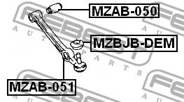 Сайлентблок нижнего переднего рычага FEBEST MZAB051
