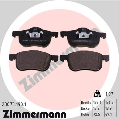 Колодки тормозные дисковые ZIMMERMANN 230731901