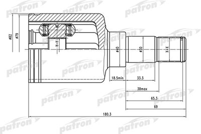ШРУС внутренний левый PATRON PCV1486