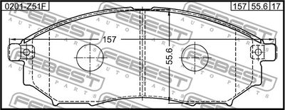 Колодки тормозные передние FEBEST 0201Z51F