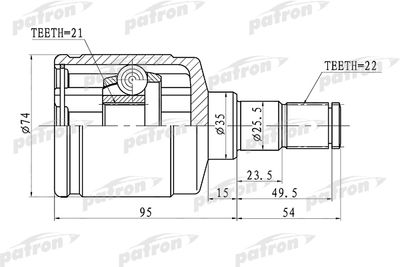 ШРУС внутренний левый PATRON PCV1424