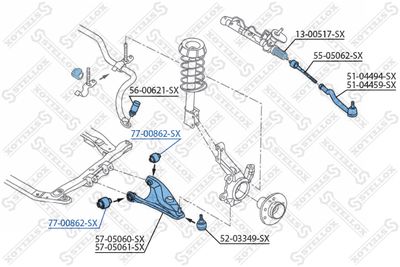 Сайлентблок рычага переднего STELLOX 7700862SX