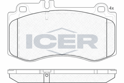 Колодки тормозные дисковые ICER 181950