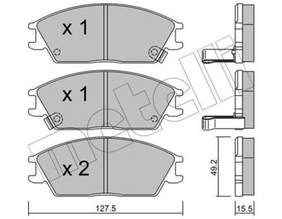 Комплект колодок для дискового тормоза METELLI 2200811