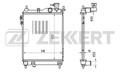 Радиатор охлаждения двигателя Zekkert MK1174