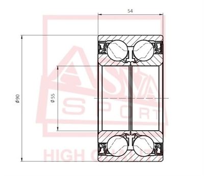 Подшипник передней ступицы ASVA DACM55900054