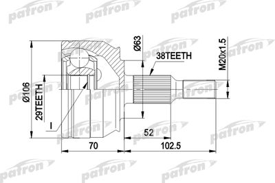 ШРУС наружный комплект PATRON PCV1033