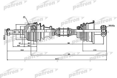 Полуось левая PATRON PDS1115