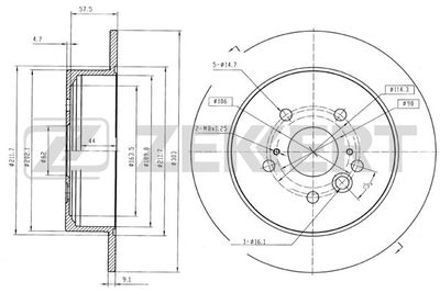 Диск тормозной задний Zekkert BS5472