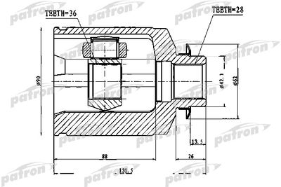 ШРУС внутренний PATRON PCV1753