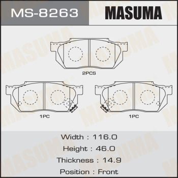 Колодки тормозные передние Masuma MS8263