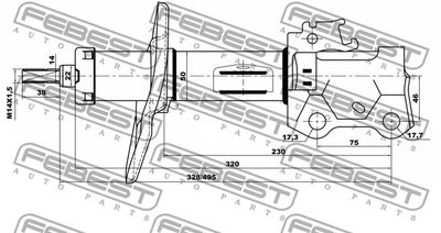Амортизатор передний левый FEBEST 01660298FL