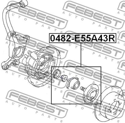 Ступица задняя с подшипником FEBEST 0482E55A43R